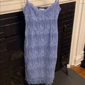 Light blue lace 3/4 length dress